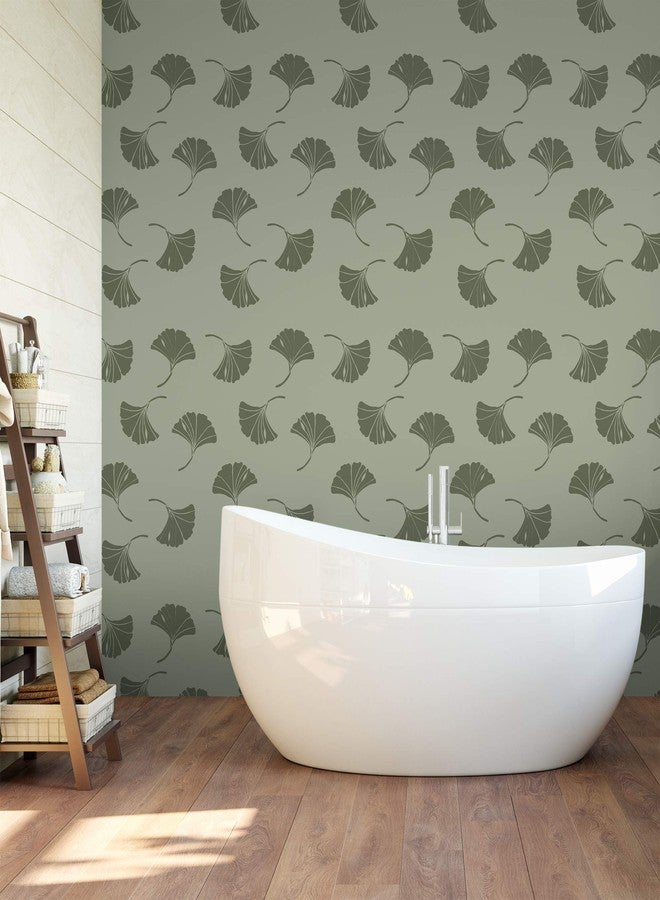 Stencil Revolution Ginkgo Pattern Wall Stencil - Wall Stencil Ideas, Ginkgo Stencil, Use for Wallpaper Look - Image 4