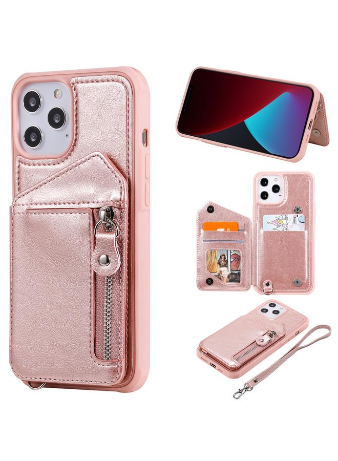 Zaboon Case For iPhone 12 Pro Max Zipper Double Buckle Shockproof Protective Case with Stand & Photo Holder & Wallet Function - Image 1