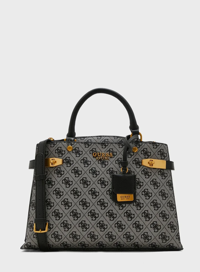 GUESS Zadie Logo Detailed Girlfriend Satchel