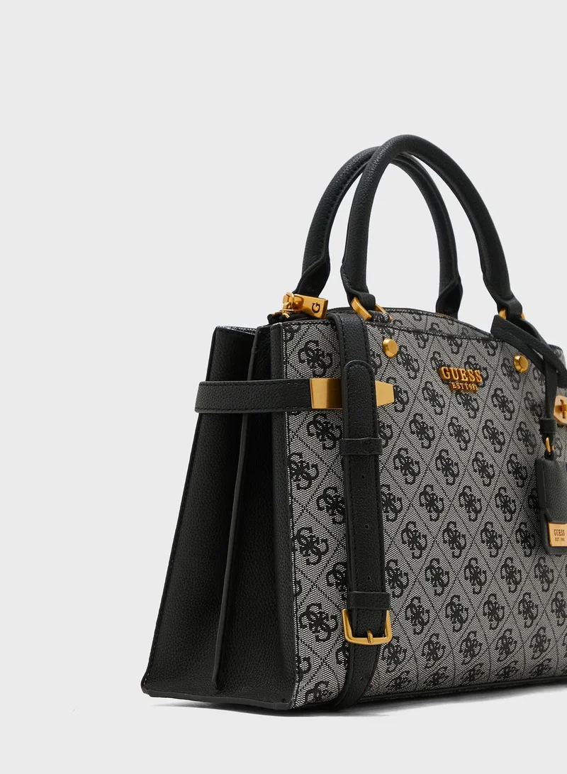 GUESS Zadie Logo Detailed Girlfriend Satchel