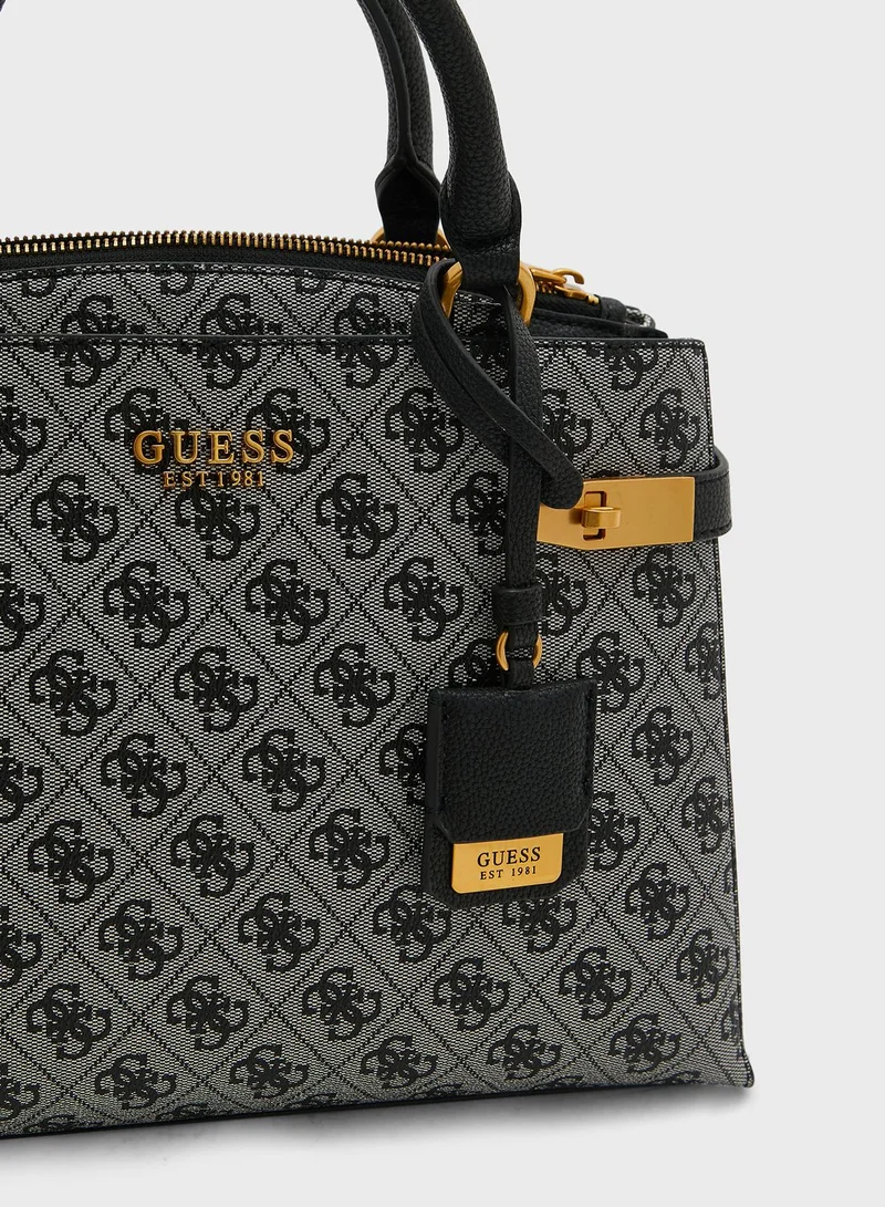 GUESS Zadie Logo Detailed Girlfriend Satchel
