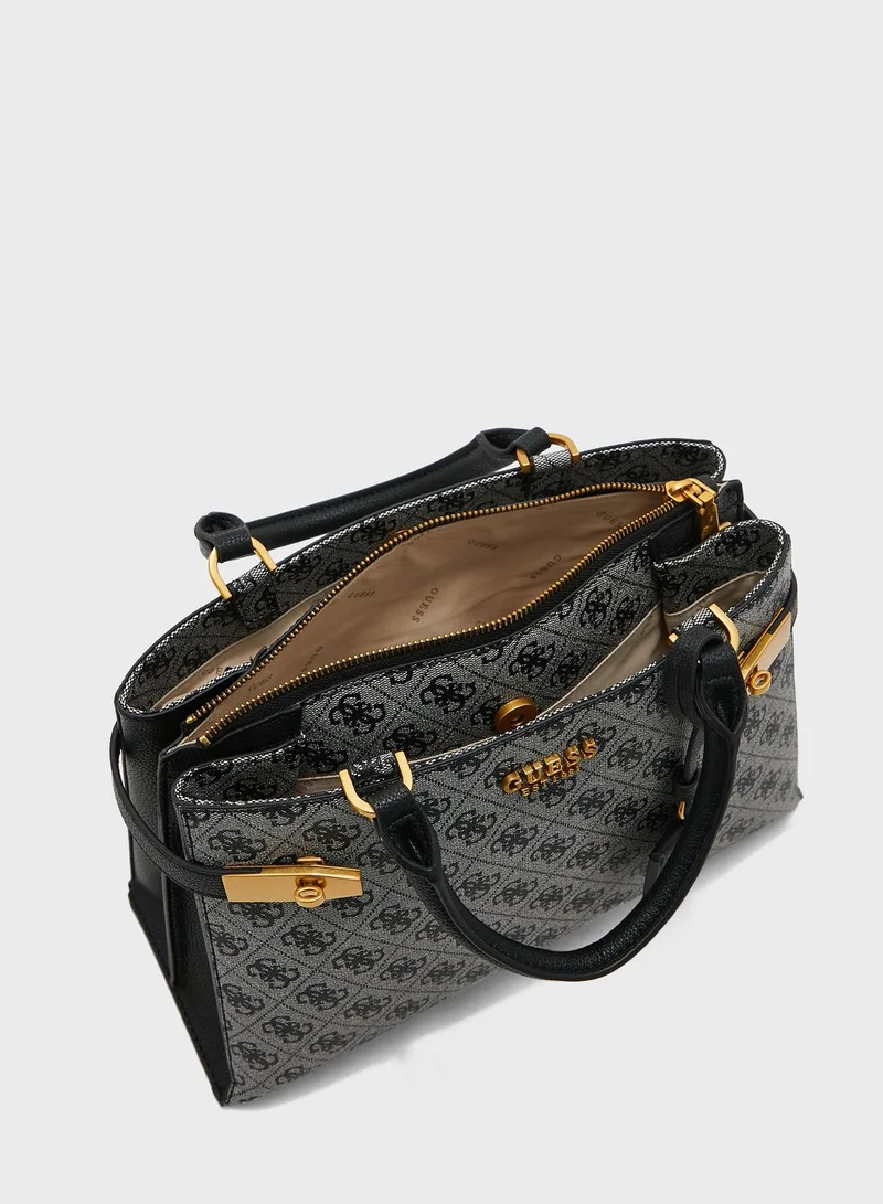 GUESS Zadie Logo Detailed Girlfriend Satchel
