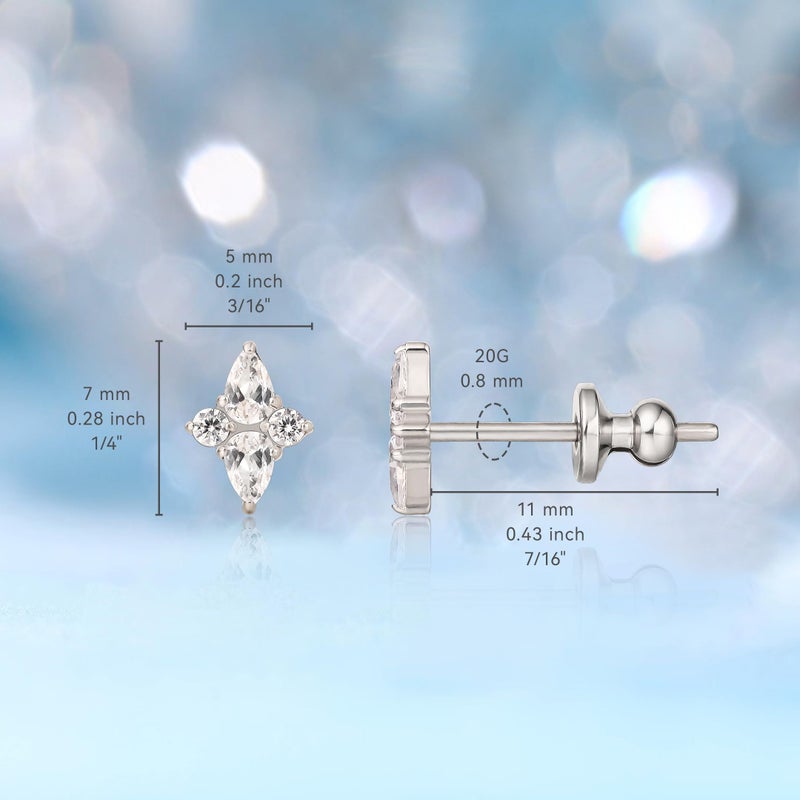 Limerencia F136 Pure Titanium Hypoallergenic Implant Grade Studs, G23 Small Dainty Cubic Zirconia Earrings for Women's Sensitive Ears - Image 4