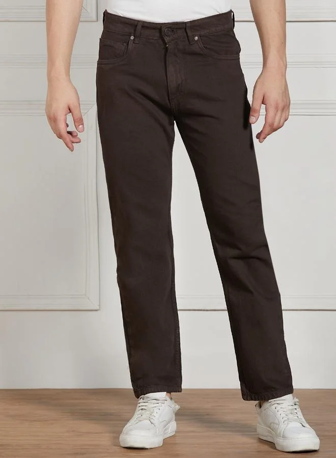 دينيس لينغو جينز رجالي بني بقصة مريحة - كاجوال وعملي