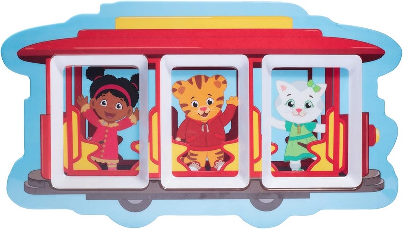 SCS Direct 2 Daniel Tiger Mealtime Feeding Plates Trolley Cute Compartment Dishes wDeep Sides for Kids Divided Sections for Healthy Eating Habits BPA Free Dishwasher Safe Durable  Break Resistant - Image 3