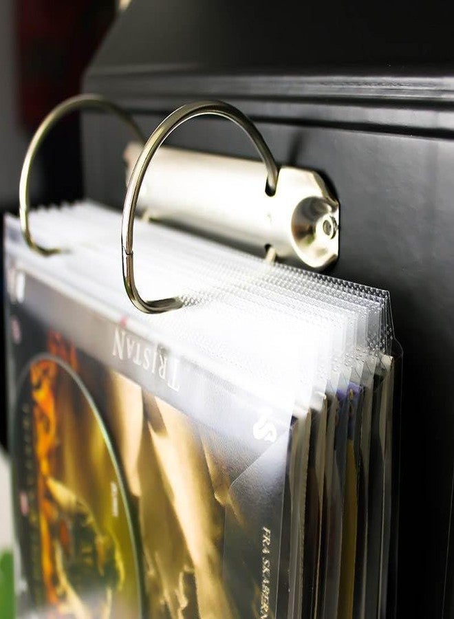 Tarifold DJOIS by Tarifold - CD & DVD 2-Ring Binder - Durable CD & DVD Storage - Durable Material - A5 Size - Holds 25 Sleeves - Pack of 4 - Space-Saving - Made in Denmark - Black - Image 3