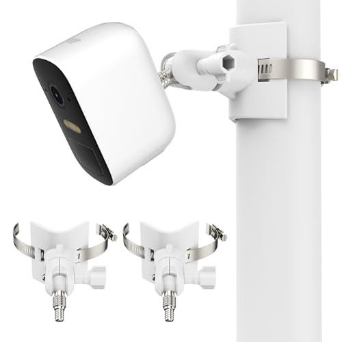 OkeMeeo Universal Outdoor Camera Mount for Arlo Pro 5S/Pro 4/Pro 3/Ultra 2/Essential XL,for eufyCam 2C/2C Pro and More Security Camera with 1/4’’ Thread(White, 2 Pack) - Image 1