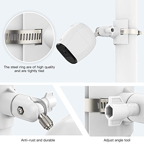 OkeMeeo Universal Outdoor Camera Mount for Arlo Pro 5S/Pro 4/Pro 3/Ultra 2/Essential XL,for eufyCam 2C/2C Pro and More Security Camera with 1/4’’ Thread(White, 2 Pack) - Image 5