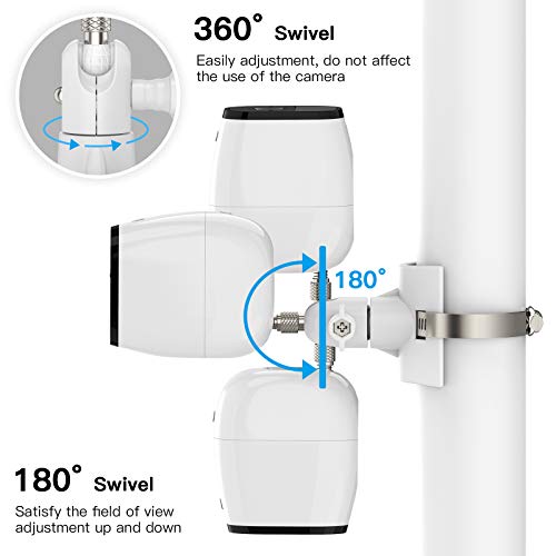 OkeMeeo Universal Outdoor Camera Mount for Arlo Pro 5S/Pro 4/Pro 3/Ultra 2/Essential XL,for eufyCam 2C/2C Pro and More Security Camera with 1/4’’ Thread(White, 2 Pack) - Image 4