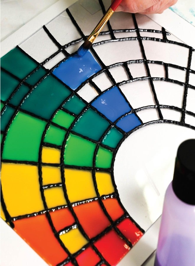 DecoArt مجموعة طلاء الأكريليك زجاج ملون من ديكو آرت - ألوان دافئة، مجموعة من 6 (زجاجات سعة 2 أونصة سائلة) - طلاء زجاج شفاف، نوافذ ومشاريع إبداعية افعلها بنفسك - Image 5