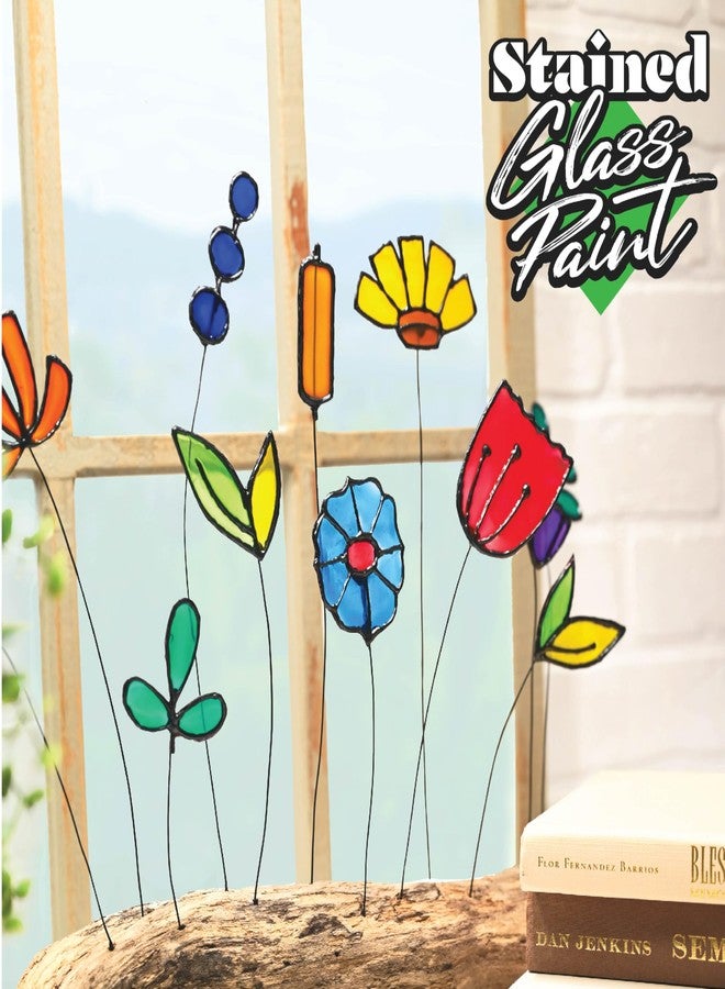 DecoArt مجموعة طلاء الأكريليك زجاج ملون من ديكو آرت - ألوان دافئة، مجموعة من 6 (زجاجات سعة 2 أونصة سائلة) - طلاء زجاج شفاف، نوافذ ومشاريع إبداعية افعلها بنفسك - Image 4