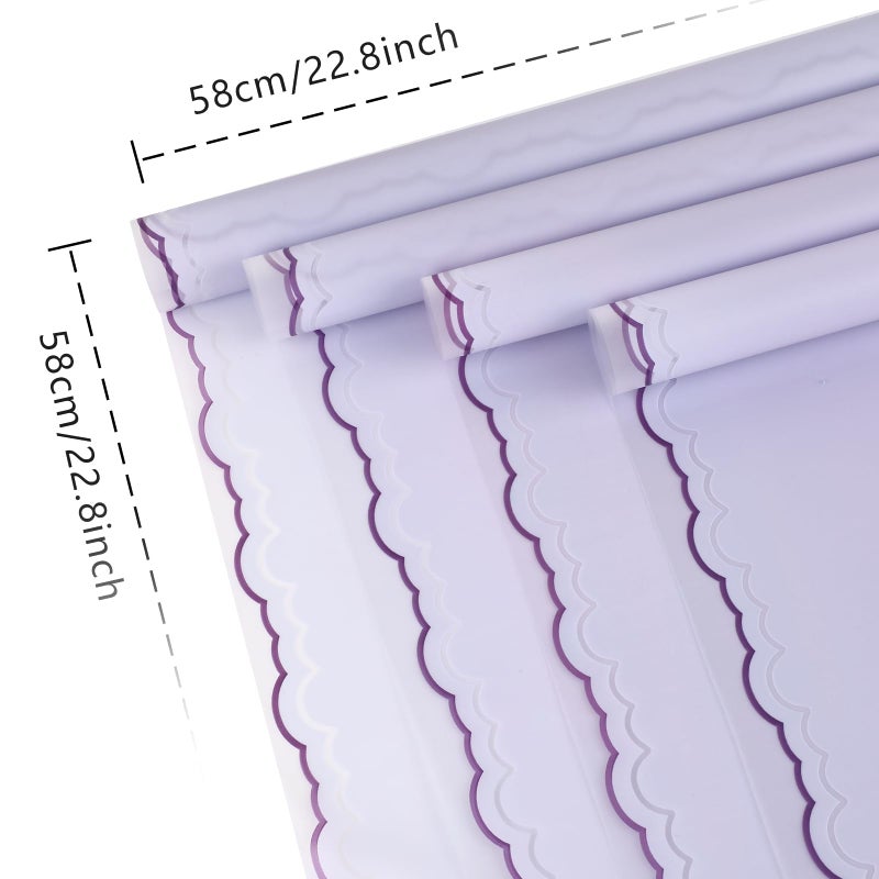 FUHITIM 20 Sheets Flower Wrapping Paper - Waterproof Floral Bouquet Wrapping Paper, Florist Supplies Packaging Paper for Wedding Birthday Gift DIY Crafts (Lavender Purple) - Image 2