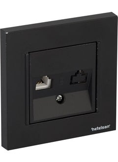 Netelsan Byobu Black Telephone Numeris Socket (Cat3) Framed  - Image 2