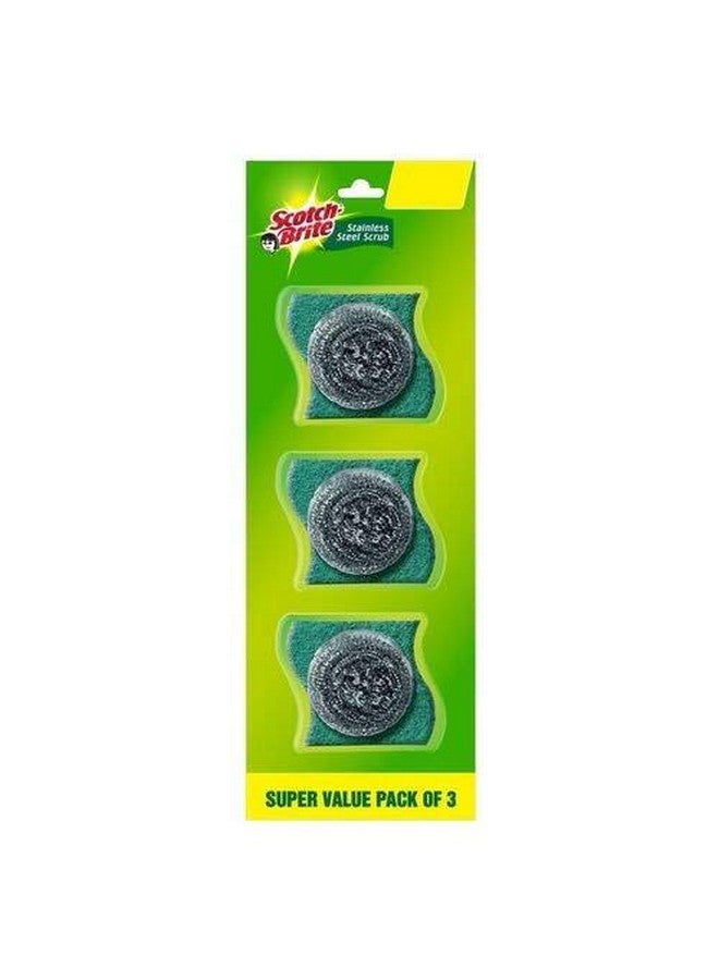 Scotch  Combo Of (Stainless Steel Scrub 3 Pcs And Scrub Sponge Pack Of 3) - Image 3