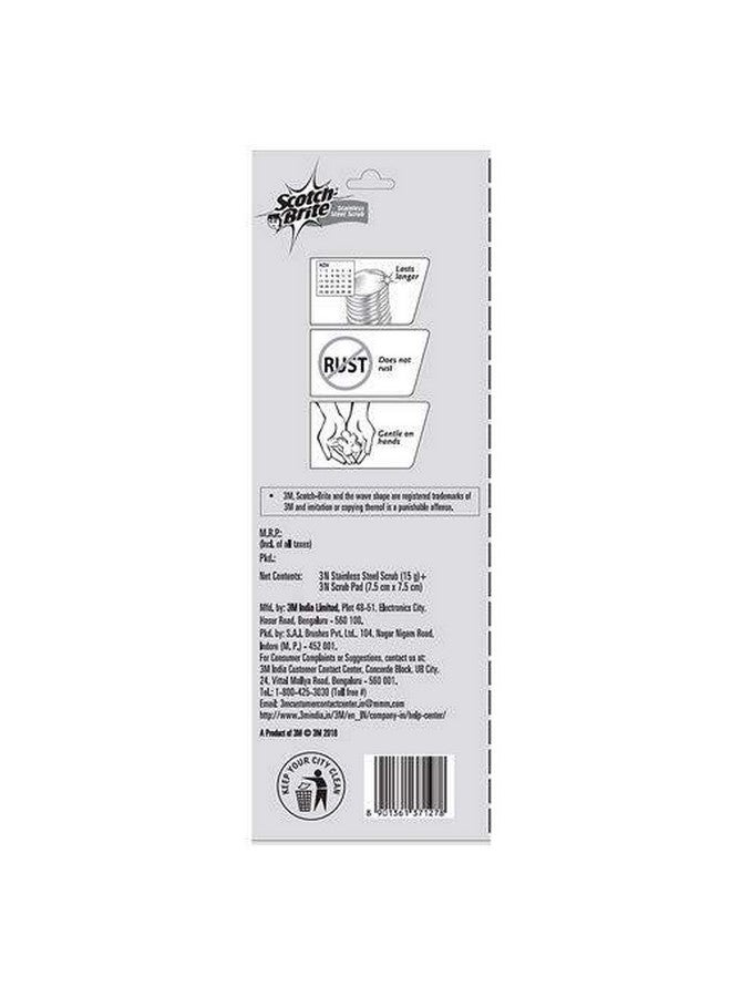 Scotch  Combo Of (Stainless Steel Scrub 3 Pcs And Scrub Sponge Pack Of 3) - Image 4