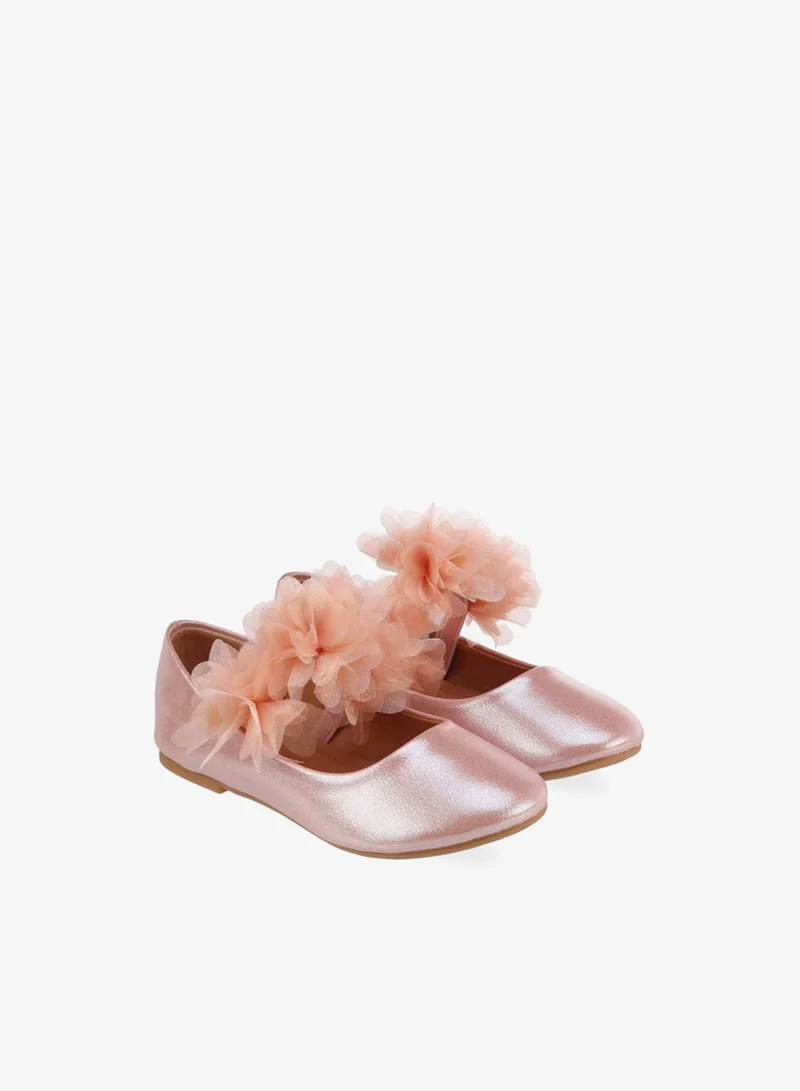 Flora Bella By Shoexpress Girls Floral Applique Ballerina Shoes Ramadan Collection