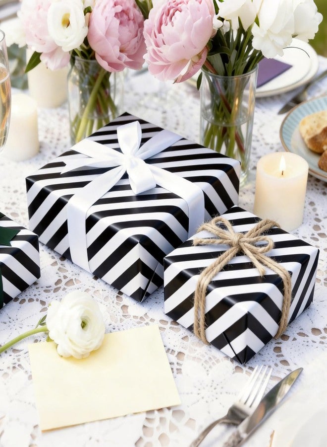 Luckonway 40 Sheets Black Stripe Tissue Paper Bulk,20 x 14 Inches Black and White Tissue Paper, Premium Gift Wrapping Paper for Gift Bags Birthday Holiday Decor(Black Stripe - Image 4