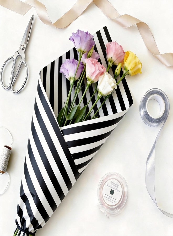 Luckonway 40 Sheets Black Stripe Tissue Paper Bulk,20 x 14 Inches Black and White Tissue Paper, Premium Gift Wrapping Paper for Gift Bags Birthday Holiday Decor(Black Stripe - Image 3
