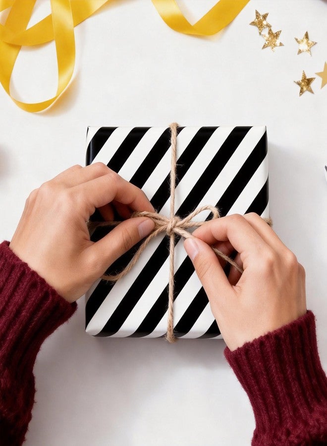 Luckonway 40 Sheets Black Stripe Tissue Paper Bulk,20 x 14 Inches Black and White Tissue Paper, Premium Gift Wrapping Paper for Gift Bags Birthday Holiday Decor(Black Stripe - Image 5