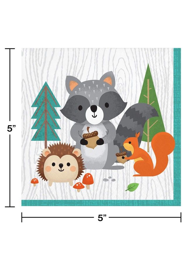 CREATIVE CONVERTING 343946 Forest Friends Beverage Napkins 16Pcs - Image 3