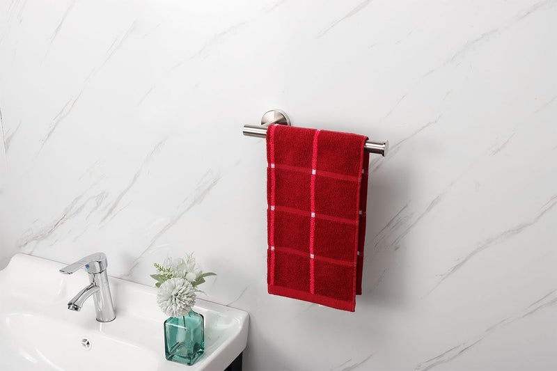TocTen Hand Towel Holder - 9 In Towel Ring Thicken SUS304 Stainless Steel towel holder for Bathroom Wall, Contemporary Bath hand towel bar wall mounted Towel Racks for Bathroom Kitchen(Brushed Nickel) - Image 2