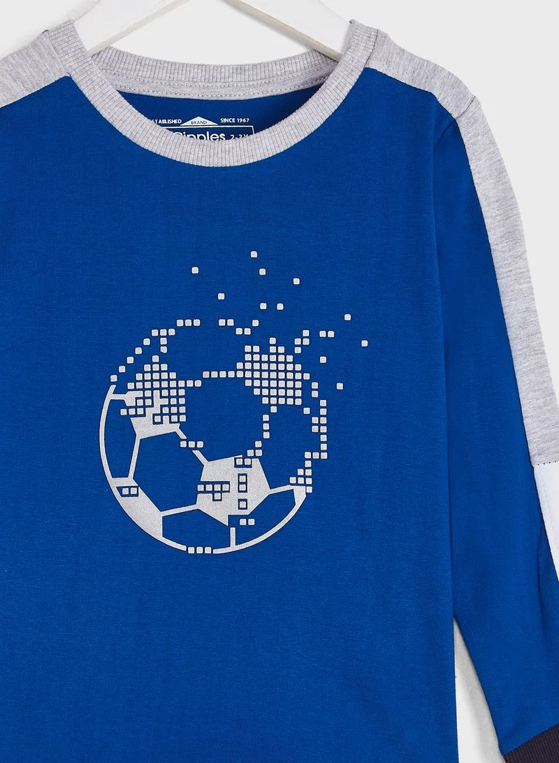 Ripples Round Neck Full Sleeves T-Shirt