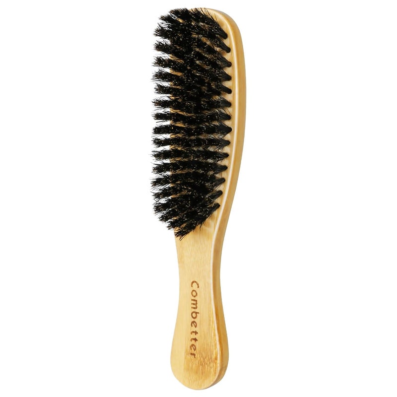 Boar Bristle Slick Back Hair Brush for Create a Sleek Frizz Free Hairstyle Smoothing  Sleek Ponytail Bun Hairbrush with Wide 7 rows of bristle bristles for Sectioning  Parting for Women