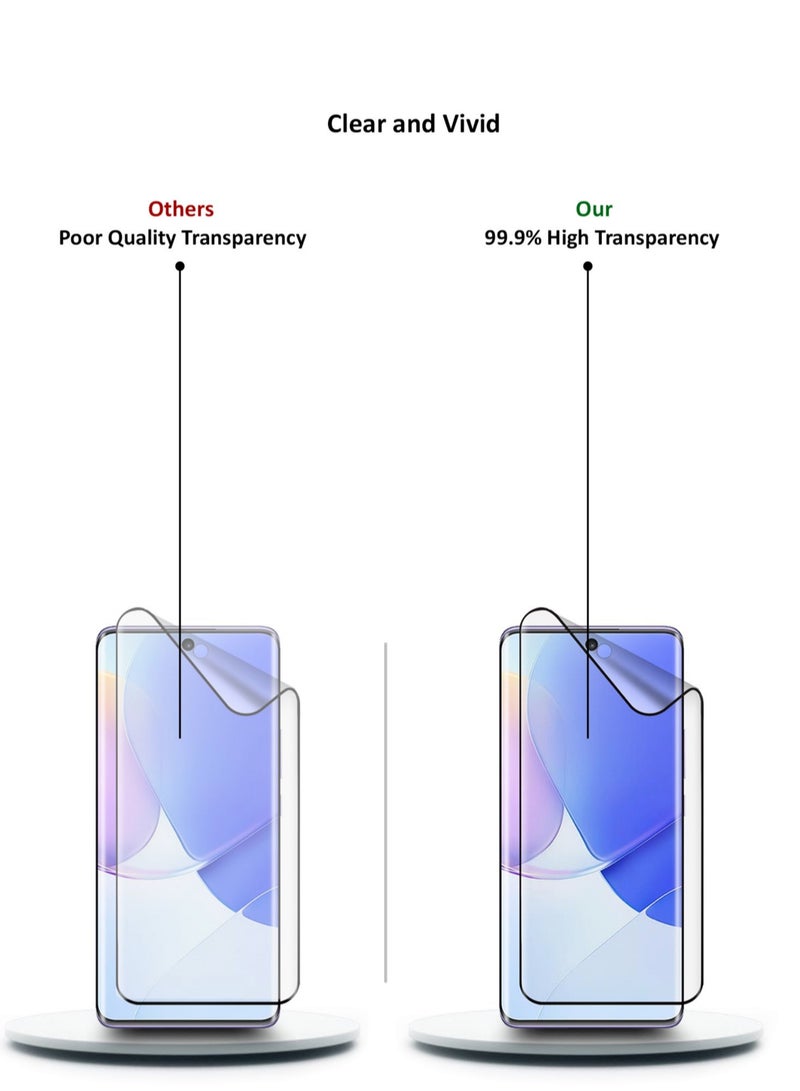 دبليو تيك لاصقة حماية شاشة سيراميك لهاتف هواوي نوفا 9 6.57 بوصة شفاف / أسود - Image 4