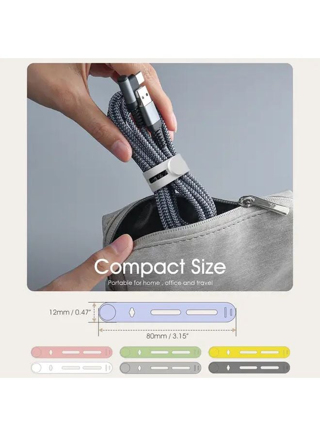 42pcs Reusable Silicone Cable Ties 8cm Colorful Cord Organizers For Charging Cords Earphones - Image 4