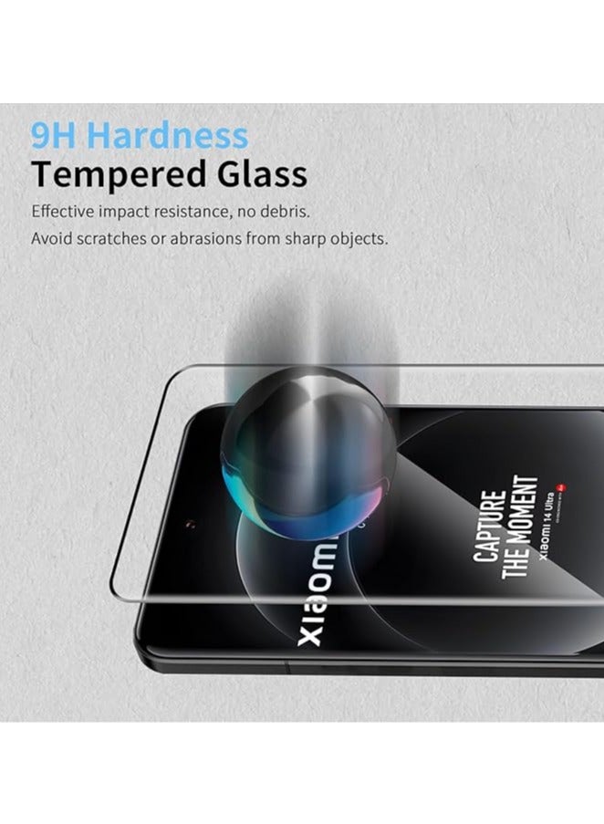 General The screen protector is compatible with Xiaomi 14 Ultra Tempered Glass, 2pcs of 3D Protective Glass, 9H Hardness, Scratch Resistant Tempered Glass Protector, Anti-Bubble HD Screen Protector  - Image 3