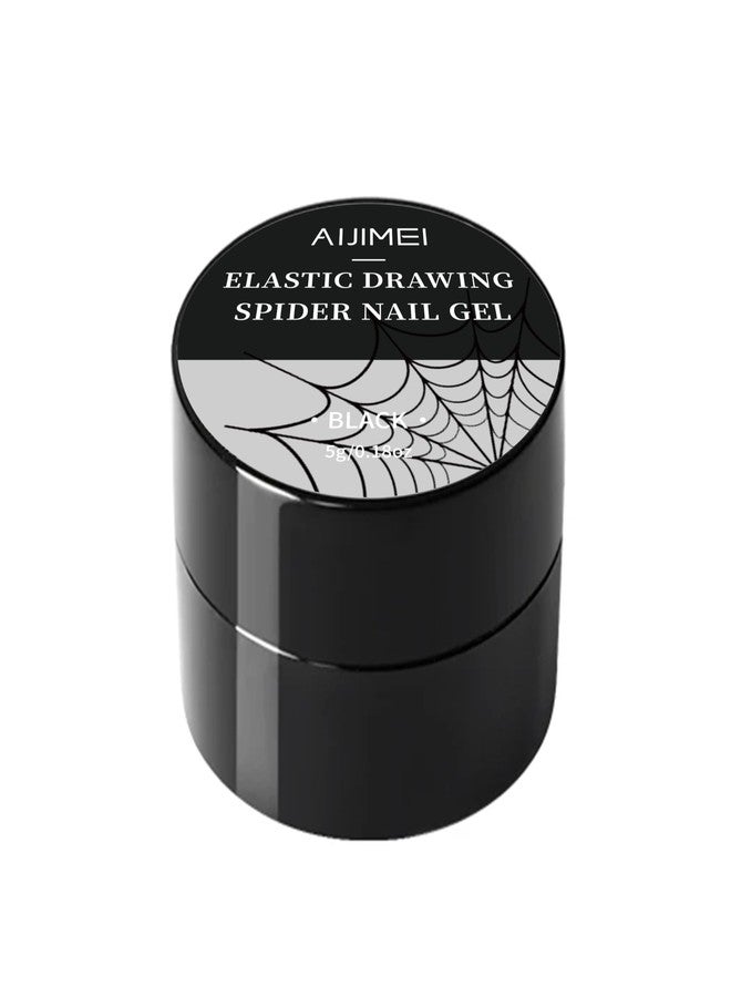 AIJIMEI طلاء أظافر جل العنكبوت الأسود + الأبيض بتصاميم فنية جل العنكبوت للأظافر، طلاء سلكي طويل الأمد جل العنكبوت، طلاء جل للرسم لخطوط تأثير بارز لعشاق فن الأظافر والمحترفين - Image 2