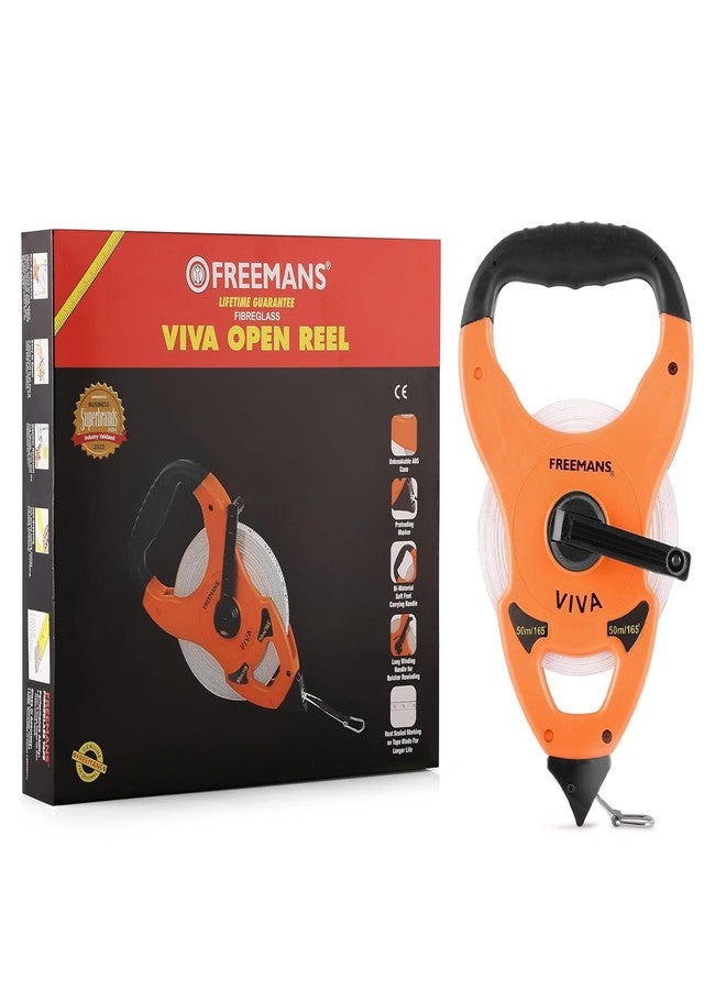 FREEMANS Viva Open Reel 50m:13mm Fibreglass Measuring tape - 50m/164ft With Unbreakable ABS case || Double Side Printing || Long and Durable Winding Handle For Easy Retraction and Steel End Hook - Image 3