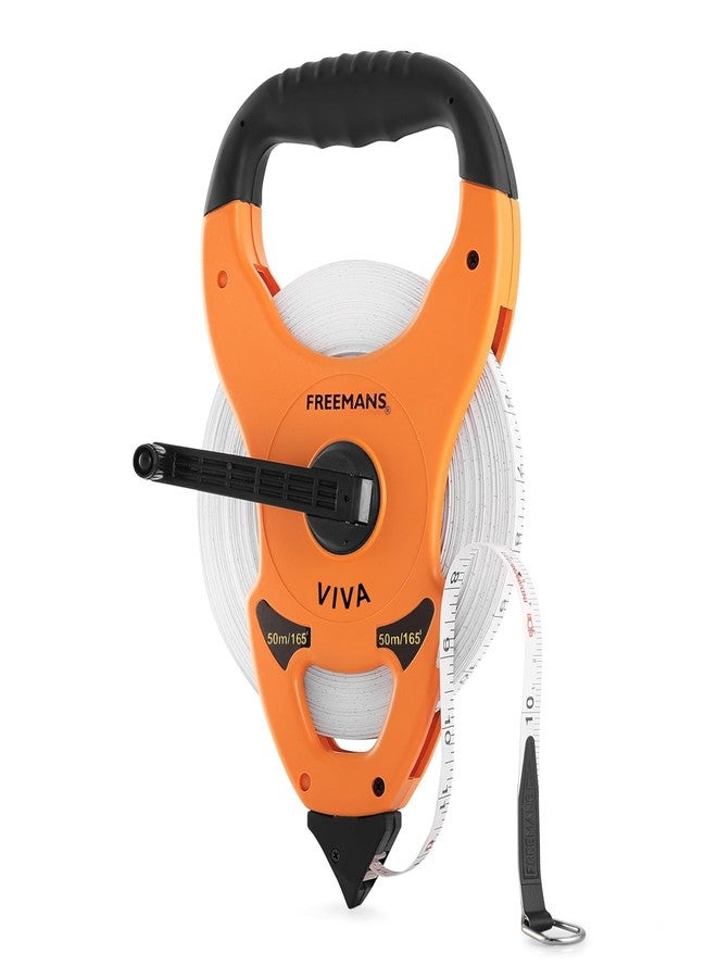 FREEMANS Viva Open Reel 50m:13mm Fibreglass Measuring tape - 50m/164ft With Unbreakable ABS case || Double Side Printing || Long and Durable Winding Handle For Easy Retraction and Steel End Hook - Image 1