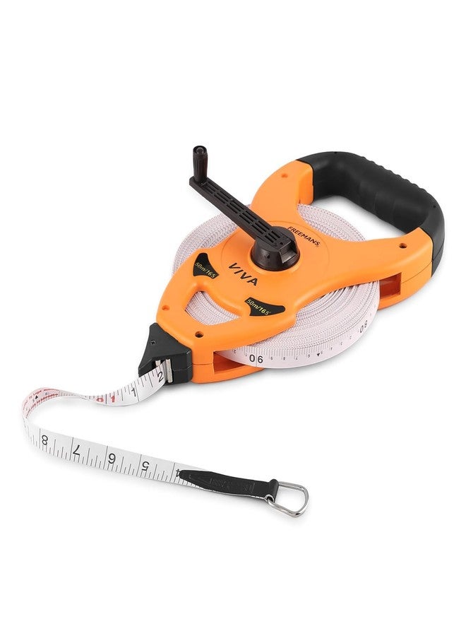 FREEMANS Viva Open Reel 50m:13mm Fibreglass Measuring tape - 50m/164ft With Unbreakable ABS case || Double Side Printing || Long and Durable Winding Handle For Easy Retraction and Steel End Hook - Image 2
