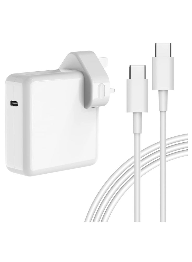61W Macbook Charger USB C Fast Charger Power Adapter for Macbook Pro 13 14 15 Inch 2016 Late, MacBook Air 13 Inch 2018 Late, New iPad Pro 2022/2021/2020/2019 Power Supply,  USB C Charger Cable - Image 1