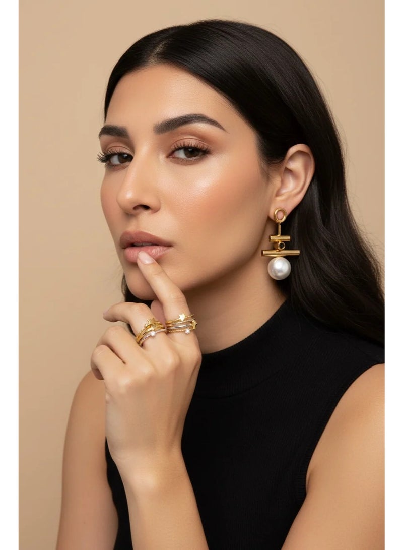 Bariq Elara Drop Earrings - Tarnish Free - Image 3