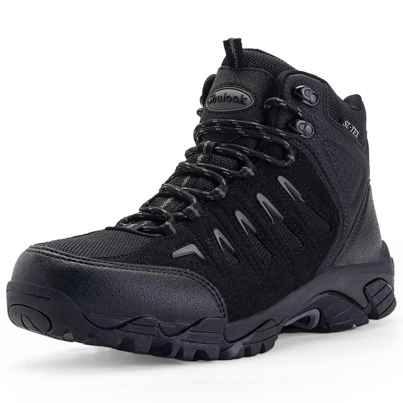 SHULOOK Men's Waterproof Hiking Boots Non-Slip Lightweight Mid Top Ankle Boot Breathable Hiker Trekking Shoes - Image 1