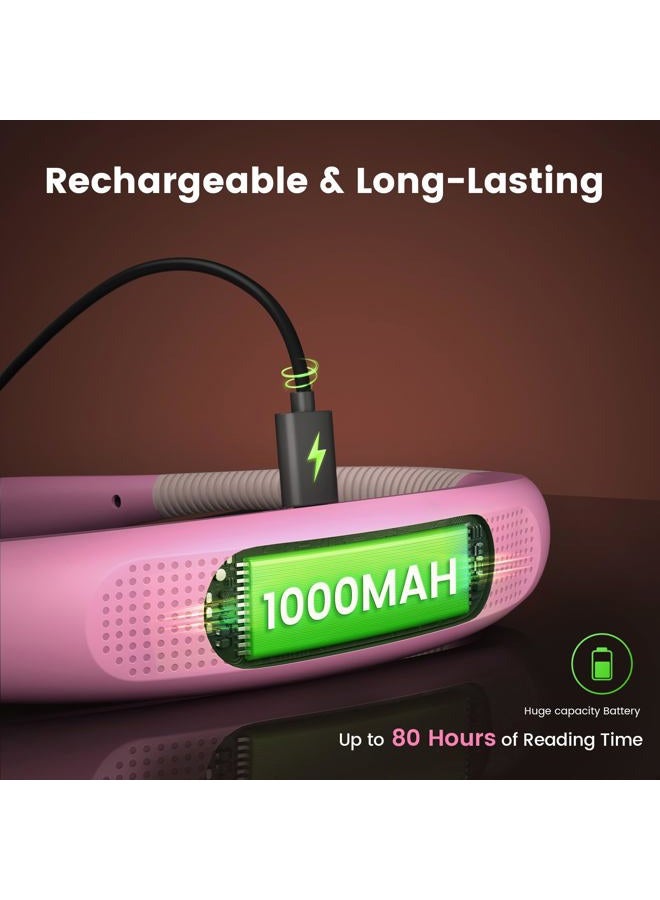 Glocusent Upgraded LED Neck Reading Light, Book Light for Reading in Bed, 30-min Timer, 3 Colors & 3 Brightness Adjustable, Rechargeable & Long Lasting, Perfect for Reading, Knitting & Repairing - Image 4