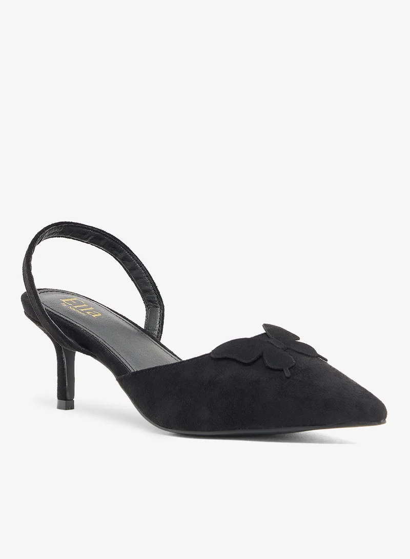 ELLA Velvet upper, black bow
