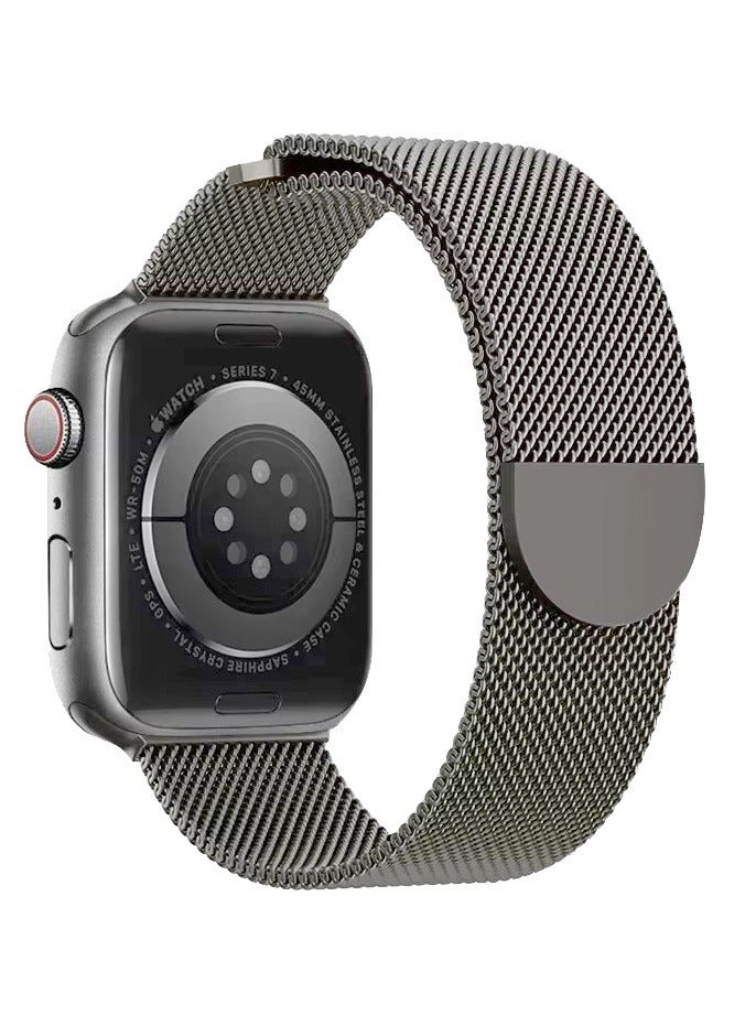Youque for Apple Watch Series 10 46mm,Compatible with Apple Watch Band 49mm 45mm 44mm 42mm,Metal Stainless Steel Strap Replacement WristBands for Apple Watch Series 9 8 7 6 5 4 3 ultra 2 ultra Black, Silver and Gray - Image 2