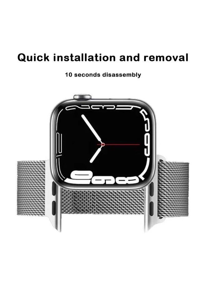 Youque for Apple Watch Series 10 46mm,Compatible with Apple Watch Band 49mm 45mm 44mm 42mm,Metal Stainless Steel Strap Replacement WristBands for Apple Watch Series 9 8 7 6 5 4 3 ultra 2 ultra Black, Silver and Gray - Image 5