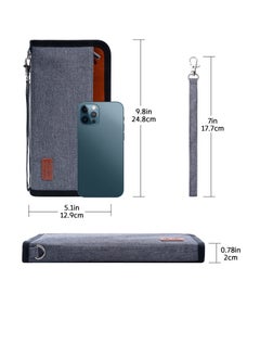SYOSI Travel Wallet, Family Passport Holder, Travel Documents Holder Organizer with Luggage Tag, Passport Wallet with RFID Blocking for Men, ID, Money, Tickets with Zipper & Excellent Materials(Gray)  - Image 3