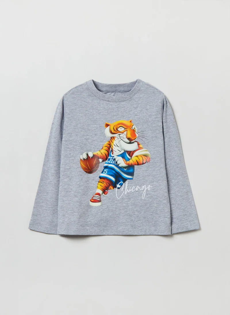 او في اس Long-sleeved T-shirt with print