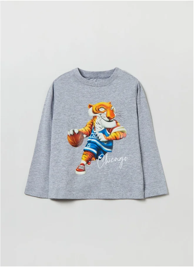 او في اس Long-sleeved T-shirt with print