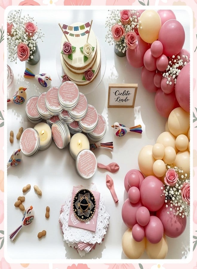 Lounsweer 50 Pcs Pink Cielito Lindo Party Favors Mexican Jar Candles Baby Shower for Guests 1 oz Lavender Scented Soy Wax Candles Bulk Favors for Birthday Party Supplies - Image 3