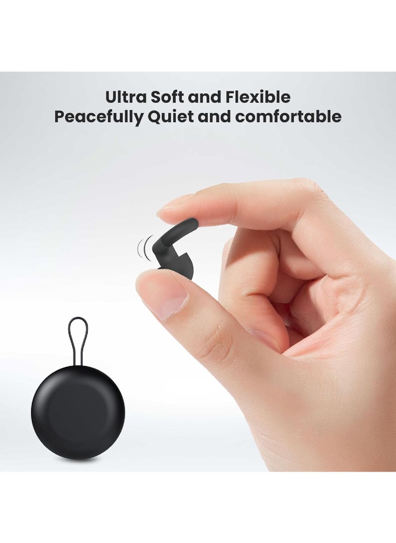 Rock Pow - Ear Plugs for Sleeping, 2 Pairs of Reusable Earplugs for Noise Reduction 25dB-30dB with 8 Ear Tips, Soft Hearing Protection Ear Plugs for Concert,Noise Sensitivity, Study & Work, Black - Image 1