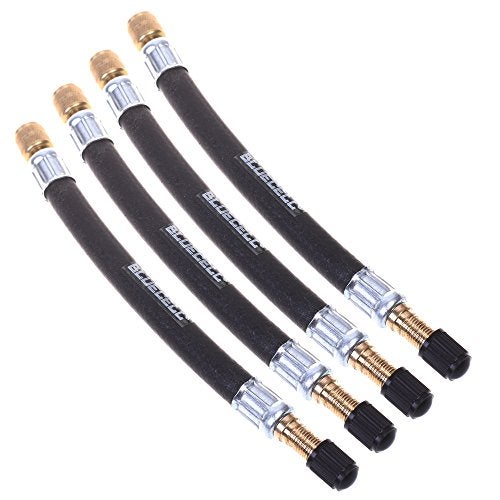 BCP 4 Pcs 160mm Flexible Extension Tire Valve Adaptor for Truck Bus - Image 1