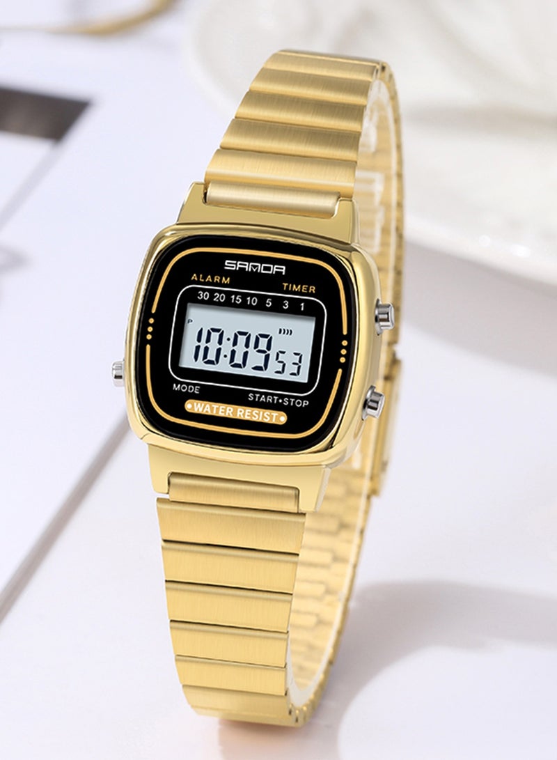 SANDA Women Golden Classic Quartz Watch Fashion Female Elegant Clock Boy Girl Gift Watches Casual Ladies Waterproof Wristwatch Give Box - Image 1