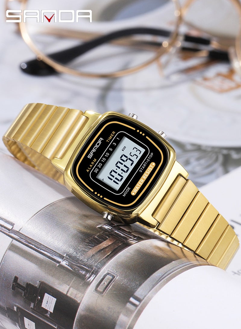 SANDA Women Golden Classic Quartz Watch Fashion Female Elegant Clock Boy Girl Gift Watches Casual Ladies Waterproof Wristwatch Give Box - Image 3