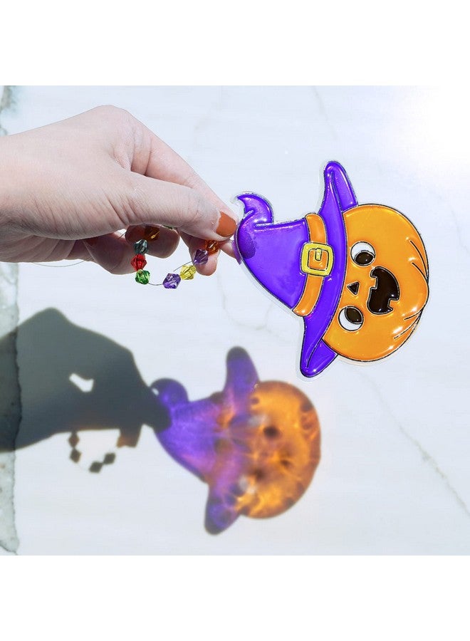 وينلين 27 مجموعة من زينة مصائد الشمس في الهالوين، زينة طلاء النوافذ، أدوات حرفية لعيد الهالوين، فانوس جاك، جمجمة شبح خفاش، أنشطة الفصل الدراسي للأطفال، مشروع فني - Image 4